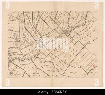 Kaart van het Hoogheemraadschap van Rijnland (vijftiende deel) T' Hoogheymraedschap van Rhynland Fünfzehnter Teil einer Karte des Rijnlands, bestehend aus fünfzehn Delen. Hersteller: Druckhersteller Cornelis Danckerts (I) Gutachter Jan Jansz. DOU (I) Vermessungsingenieur Steven Pietersz. Von Broeck Huijs Kunde: Rijnland Ort Herstellung: Amsterdam Datum: 1647 und/oder 1687 Material: Papiertechnik: ENGRAA (Druckverfahren) / Ätzmaße: Plattenkante: H 417 mm × W 564 mmToelichtingDeze Print gehört zum zweiten Druck (1687) von 'T' Hoogheymraedschap von Rhynland, einer Wandkarte des Rijnlands bestehend aus o Stockfoto