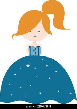 Flauschiges Kleid, Illustration, Vektor auf weißem Hintergrund. Stock Vektor