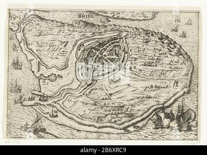 Kaart van het eiland Voorne en plattegrond van Brielle, 1572 Briel (titel op object) Card Voorne Island mit einer Karte der Bettler am 1. april 1572 gefangen Brielle, Vogelperspektive. Unten links ein Fischerboot, rechts unter zwei Oorlogsschepen. Hersteller : Druckereihersteller: Anonym zu drucken von: Anonymer Verleger Cornelis Claesz.uitgever Abraham Maire Herausgeber: Willem Janszoon Blaeu Herausgeber: Abraham HerwijckPlaats Herstellung: Druckmaschine: Niederlande Herausgeber: Amsterdam Herausgeber: Calais Herausgeber: Amsterdam Herausgeber: Utrechter Verlag: 1609 - 1617 Material: Papiertechnik: Ätzdimen Stockfoto