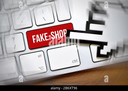 Fotomontage, Computergeschmack mit der Aufgabe Fake-Shop Stockfoto