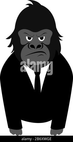 Affe in Anzug, Illustration, Vektor auf weißem Hintergrund. Stock Vektor