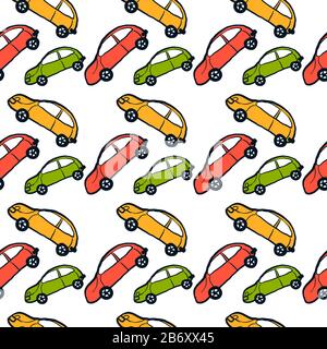 Fahrzeugmuster, Abbildung, Vektor auf weißem Hintergrund. Stock Vektor