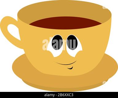 Heißer Kaffee, Illustration, Vektor auf weißem Hintergrund. Stock Vektor