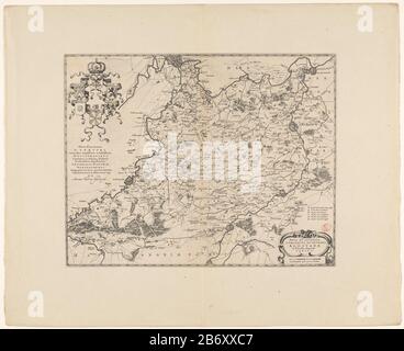 Kaart van het Land van Aalst Nova et accurata comitatus et ditionis Aostanae in Flandria Imperiali tabula (titel op object) Karte des Staates Aalst, einer Region um die Stadt Aalst. Unten rechts die Titelkartusche mit unten einem Maßstabsbalken: Ein Vlaemsche Myle von 1.000 Stangen. Über einem OE-oberen linken Arm des Heiligen römischen Imperiums und unter den Armen der fünf Baronien, die das Land Aalst umfassten: Schorisse, Boelare, Zottegem, Gavere und Rode. Hersteller: Druckmaschine: Anonymer Verleger John Willemszoon Blaeu Im Auftrag von: Antony Sanderus (denkmalgeschütztes Gebäude) gewidmet: Mag Stockfoto