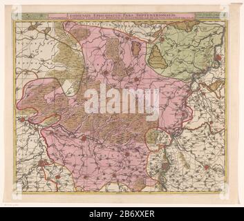 Kaart van het noordelijk deel van het prinsbisdom Luik Leodiensis episcopatus pars septentrionalis (titel op object) Karte des nördlichen Teils des Fürstbistums Lüttich. In einem Balken über der Karte, im mittleren Titel. Hinterließ ihnen eine Legende. Rechts neben den beiden Titelmaßstäben: 1 1/2 hässliche Duytsche Meilen von 15 in einem Level / 2 französische Mylen oder zu Hours Gaans von 20 in einem Level. Die Karte verfügt über ein Koordinatenraster und Gradenverdelung. Hersteller : Druckereiunternehmen: Anonymer Verleger: Nicolaes Visscher (I) (denkmalgeschütztes Gebäude) Herausgeber: Nicolaes Visscher (II) (denkmalgeschütztes Gebäude) Verlag: Witwe Nicolaes Vis Stockfoto