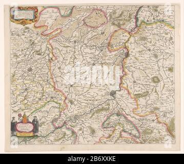 Kaart van het prinsbisdom Luik Diocensis Leodiensis accurata tabula (titel op object) Karte des Fürstbistums Lüttich. Links unter dem Titel Kartusche mit dem oberen Arm von Liège und den unteren zwei Polen Skala: Milliare Germanicum Kommune / Milliara Gallicum Kommune. Mit französischem Text. Hersteller: Druckmaschine: Anonymer Verleger: Henricus Hondius (denkmalgeschütztes Gebäude) im Auftrag von: Henricus Hondius (denkmalgeschütztes Eigentum) zugewiesen an: John le Roux (denkmalgeschütztes Eigentum) Ort Herstellung: Amsterdam Datum: 1633 Physische Merkmale: Radierung und Gravur, handfarbig; mit Text in der Briefpresse auf ver Stockfoto