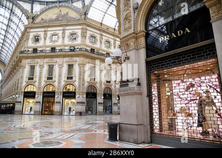 Mailand, Italien. März 2020. Mailand, CORONAVIRUS - Situation der Stadt nach den letzten Verordnungen. Auf dem Foto: Die Galerie Credit: Independent Photo Agency/Alamy Live News Stockfoto