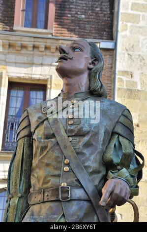 Frankreich, Aquitanien, dordogne (24), Bergerac, Cyrano de Bergerac Statue Stockfoto