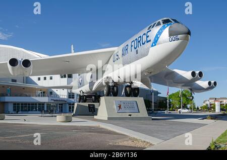 Flügel Über dem Rockies Air and Space Museum außerhalb von Denver, CO, USA Stockfoto