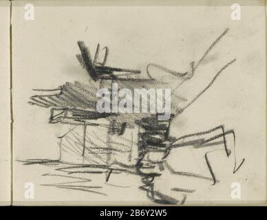 Kalverstraat te Amsterdam, gezien naar de Dam met de Nieuwe Kerk Seite 20 eines Skizzenbuchs mit 27 bladen. Hersteller : Künstler George Hendrik Breitner Ort Herstellung Amsterdam Datum: 1880-1903 Physische Merkmale: Schwarzes Kreidematerial: Papier Kreide Thema: Straße (+ Stadt (-scape) mit Figuren, Mitarbeiter) Kirche (außen) Wo: KalverstraatNieuwe KerkDam Stockfoto