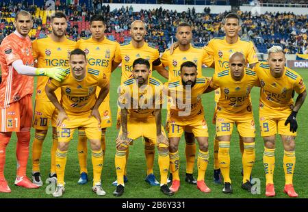 Harrison, Vereinigte Staaten. März 2020. Startelf von Tigres UANL posieren vor Dem Concacaf Champions League-Viertelfinale gegen NYCFC in der Red Bull Arena in Harrison, NJ am 11. März 2020. Tigres gewann 1 - 0 (Foto von Lev Radin/Pacific Press/Sipa USA) Credit: SIPA USA/Alamy Live News Stockfoto