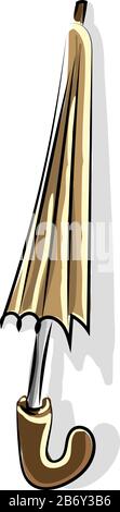 Geschlossener Regenschirm, Illustration, Vektor auf weißem Hintergrund. Stock Vektor
