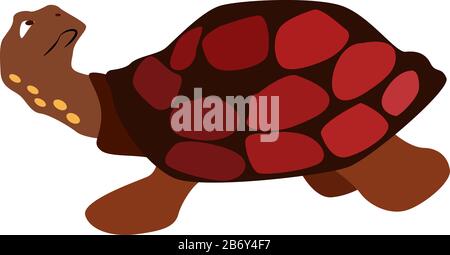Rote Schildkröte, Abbildung, Vektor auf weißem Hintergrund. Stock Vektor