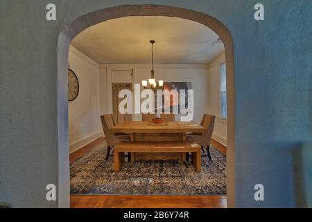 Ein gut gestalteter Speisesaal. Stockfoto