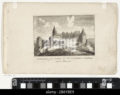 Kasteel van Heidelberg Vermakelijke gezigten aan den Rhijnstroom (serietitel) Admirandorum Quadruplex spectaculum (serietitel) Kasteel van Heidelberg. Prent uit een Serie van 71 pränten met Rijnlandschappen, gezelten op vorstelijke paläizen en stadsgezelten uit den Haag en Amsterdam. Hersteller : Hersteller: Jan van Call (II)naar igen ontwerp van: Jan van Call (II)uitgever: Pieter Schenk (I) (vermeld op object)verlener van privilege: Staten van Holland en West-Friesland (vermeld op object)Plaats Herstellen: Amsterdam: 1697 - Physical kenmerken ETS: Material: Papier datierend Techniek: Techniek: Stockfoto