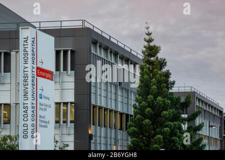 Gold Coast, Australien - 8. März 2020: Gold Coast University Hospital Coronavirus Quarantänezentrum Australien Stockfoto