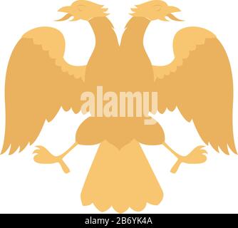 Doppelköpfiger Adler, Abbildung, Vektor auf weißem Hintergrund. Stock Vektor