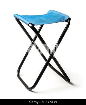 Camping Klapphocker isoliert auf weiss Stockfoto