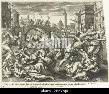 Kindermoord te Betlehem Vita, passio et Resvrreco Iesv Christi (serietitel) Leven, passie en wederopstanding van Christus (serietitel) Mütter, die versuchen, ihre Kinder vor Herodes Soldaten zu schützen. Sie wurden allen Jungen zwei Jahre alt und unter in Bethlehem zum Mord (Matthäus 2,16) beordert. Der Ausdruck hat eine lateinische Überschrift. Der Druck ist Teil einer Serie über das Leben des Christus. Hersteller : Druckmaschine: Adriaen Collaert (denkmalgeschütztes Eigentum) entworfen von: Marten de vos (denkmalgeschütztes Gebäude) Herausgeber: Adriaen Collaert (denkmalgeschütztes Eigentum) Ort Herstellung: Antwerpen dating 1598 - 1618 Physische Merkmale: Stockfoto