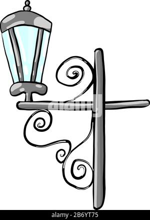 Street Light, Illustration, Vektor auf weißem Hintergrund. Stock Vektor