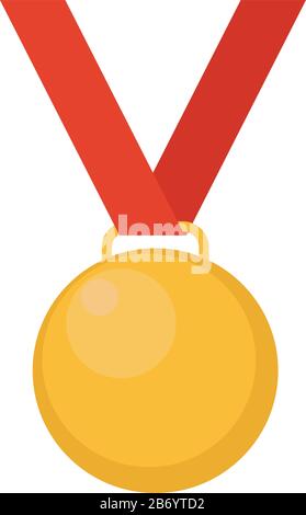 Goldmedaille, Illustration, Vektor auf weißem Hintergrund. Stock Vektor
