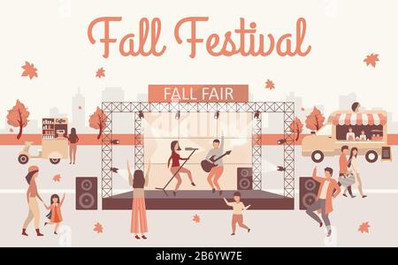 Herbstfest - flache Illustration Stock Vektor
