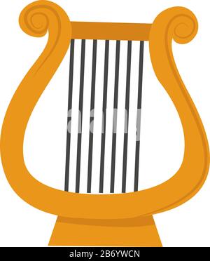 Harfe Instrument, Illustration, Vektor auf weißem Hintergrund. Stock Vektor