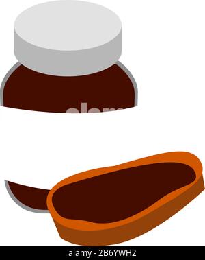 Nutella auf Brot, Illustration, Vektor auf weißem Hintergrund. Stock Vektor