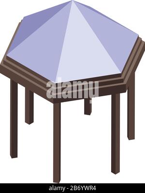 Rundgazebo-Symbol, isometrischer Stil Stock Vektor