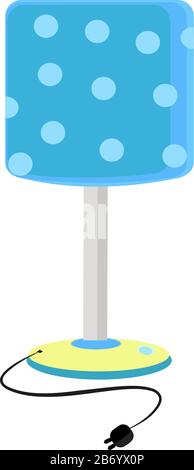 Blaue Lampe, Illustration, Vektor auf weißem Hintergrund. Stock Vektor