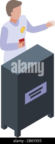 Polizeipass-Kontrollsymbol, isometrischer Stil Stock Vektor