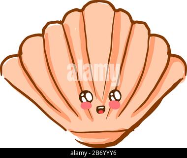 Niedliche Schale, Illustration, Vektor auf weißem Hintergrund. Stock Vektor