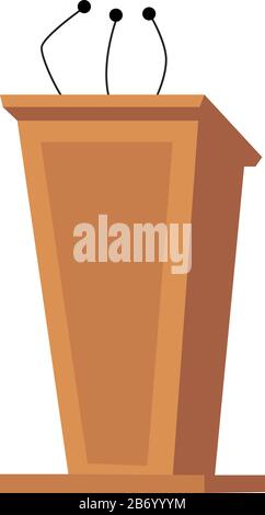 Tribüne für Reden, Illustration, Vektor auf weißem Hintergrund. Stock Vektor
