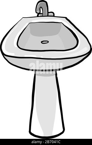 Waschbecken, Illustration, Vektor auf weißem Hintergrund. Stock Vektor