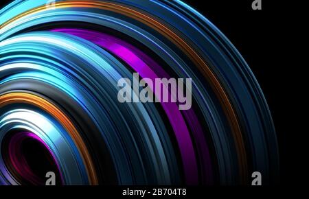 Bunte abstrakte Linien Hintergrund 3D-Rendering Stockfoto