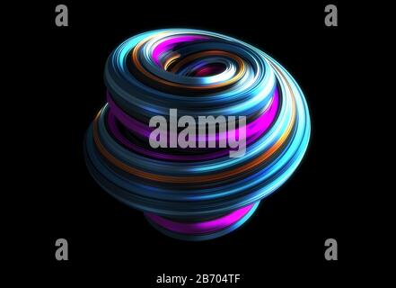 Buntes 3D-Rendering in abstrakter Form Stockfoto