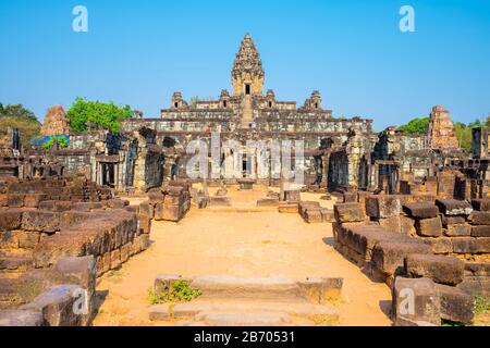 Prasat Bakong Tempelruinen, Roluos, UNESCO-Weltkulturerbe, Provinz Siem Reap, Kambodscha Stockfoto