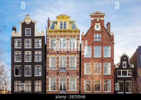 Kanalhäuser am Kanal Herengracht, Grachtengordel, Amsterdam, Nordholland, Niederlande Stockfoto