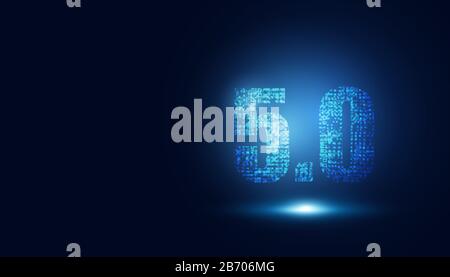 5.0 Konzept der drahtlosen Internettechnologie Hintergrund wlan-Kommunikation und Netzwerk High-Speed-Innovation Anschluss-Vektor-Illustration. Stock Vektor