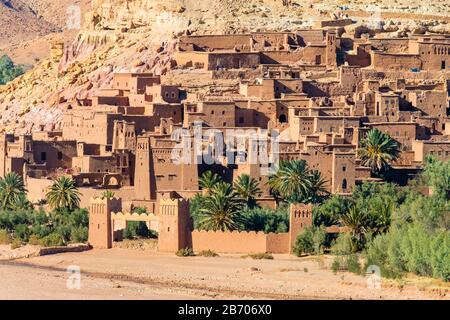 Marokko, Sous-Massa (Sous-Massa - Draa), Ouarzazate Provinz. Ksar Ait Ben Haddou (Ait Benhaddou). Stockfoto