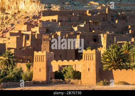 Marokko, Sous-Massa (Sous-Massa - Draa), Ouarzazate Provinz. Ksar Ait Ben Haddou (Ait Benhaddou). Stockfoto