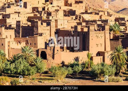 Marokko, Sous-Massa (Sous-Massa - Draa), Ouarzazate Provinz. Ksar Ait Ben Haddou (Ait Benhaddou). Stockfoto