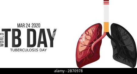 Vektorgrafiken zum Thema Welttuberkulosetag banner weiße Hintergründe Stock Vektor