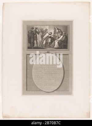 Koning Eduard II. Van Engeland staat zijn kroon af Edward II. Seine Krone (titel op object) Oben abtreten: König Edward II. Von England, der Krone abtritt. Rechts ein Erzbischof und drei sitzende Männer. Links zum anschauen eines Ritters und anderer Figuren. Unten: Fünfzehn Zeilen englischer Text in einem Ovaal. Hersteller : Druckereihersteller Luigi Schiavonetti (denkmalgeschütztes Eigentum) zur Zeichnung: Henry Tresham (denkmalgeschütztes Gebäude) Herausgeber: Robert Bowyer (denkmalgeschütztes Eigentum) Herstellung: London Datum: 1797 Physikalische Merkmale: Ätzungs- und Engra-Material: Papiertechnik: Ätzung/Engra-Abmessungen (Druckverfahren) Abmessungen: Blatt: H 48 Stockfoto