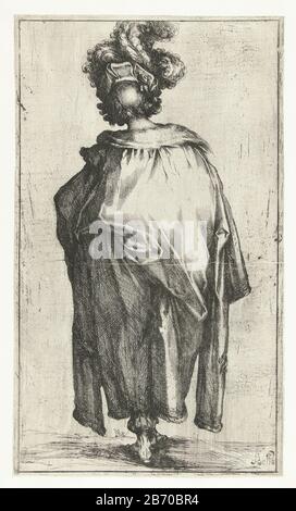 Koning Melchior De drie Koningen (serietitel) Melchior, der jüngste der drei Könige im hinteren Gezien. Hersteller : Druckhersteller: Jacques Bellange (auf Objekt angegeben), bei der Gestaltung: Jacques Bella Postete Herstellung: Frankreich Datum: 1602 - 1616 Physikalische Eigenschaften: Ätzmaterial: Papiertechnik: Ätzmaße: Plattenkante: H 288 mm × b 168 mmToelichtingDe, die dem König den Namen geben, der durch die traditionelle Ikonographie des jüngsten Königs Melchior geschaffen wurde. Obwohl später auch Caspar oft als die jüngsten Könige dargestellt hat. Botke, K. Subject (oder späteres Leben) Melchior, der bärtige "Asiatische" Kin Stockfoto