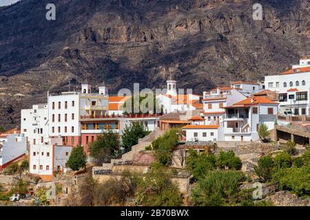 Das Bergdorf Tejeda auf Gran Canaria Stockfoto