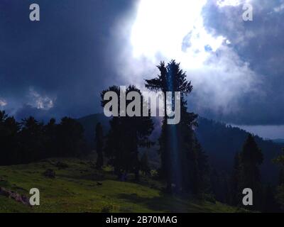 Schöne Hügel beststationen nebelhafte Landschaft Stockfoto