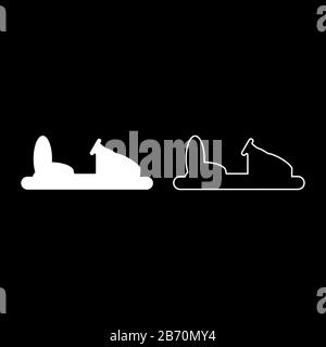 Stoßfänger Auto Silhouette Elektro-Maschine für Rennstrecke SideShow Vergnügungspark Attraktion Dodgem Symbol Umriss Set weiße Farbe Vektor Illustration flach Stock Vektor