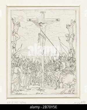 Kruisiging Christus das Kreuz in der Mitte der beiden gekreuzigten Verbrecher. Ein Soldat fügt einfach die Spitze seines Speers in die Seite Jesu ein. Unvollständiges Bild, der Vorschlag ist nur im Umriss weergegeven. Hersteller : Druckerhersteller Jacques Callot (denkmalgeschütztes Gebäude) Herausgeber: Israel Heniet (börsennotiertes Eigentum) Privilegien-Anbieter: Louis XIII (König von Frankreich) (denkmalgeschütztes Gebäude) Herstellung: Druckmaschine: Nancy Verlag: Paris Datum: 1621 - 1635 Physikalische Eigenschaften: Ätzmaterial: Papiertechnik: Ätzmaße: Plattenkante: H 86 mm × b 68 mm Betreff: Longinus begeht die Seite Christi mit Stockfoto