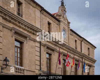 Rathaus ("Casa Consistorial") von Medina de Pomar, Provinz Burgos, Kastilien-Leon, Spanien Stockfoto